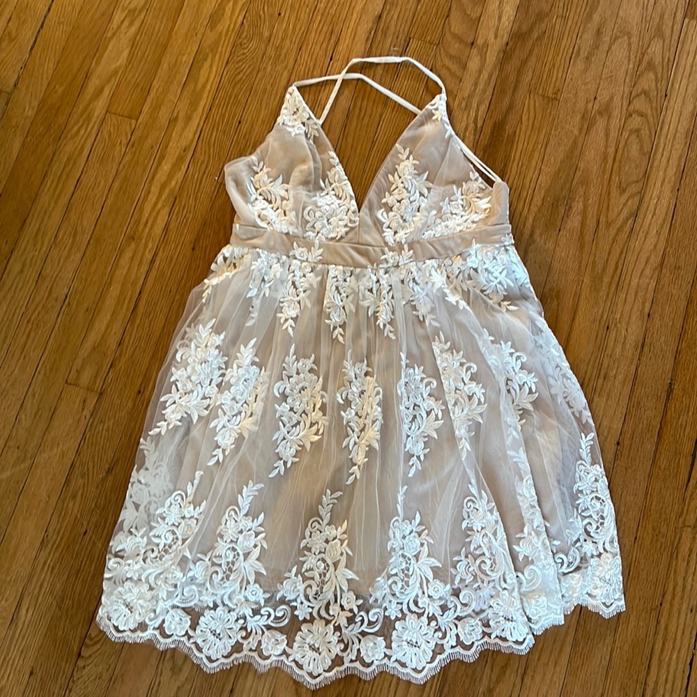 Lulus above knee bridal shower dress